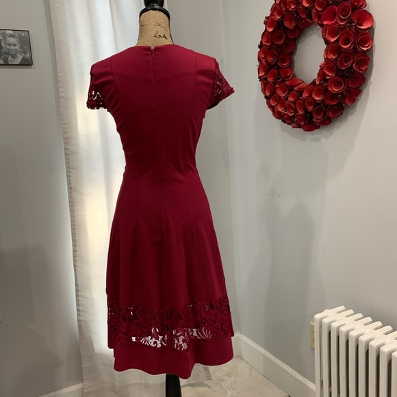 Nanette Lepore burgundy dress size 10 - Picture 2 of 8